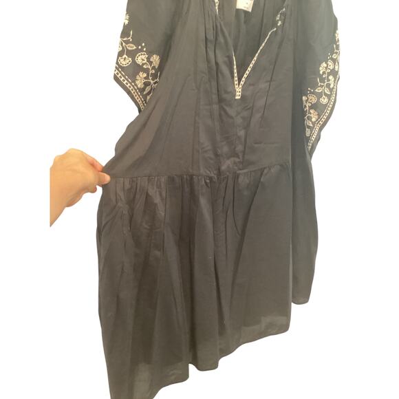 Old Navy Womens Peasant Dress Plus Size XXL Black White Embroidered Resort Boho - Picture 5 of 10